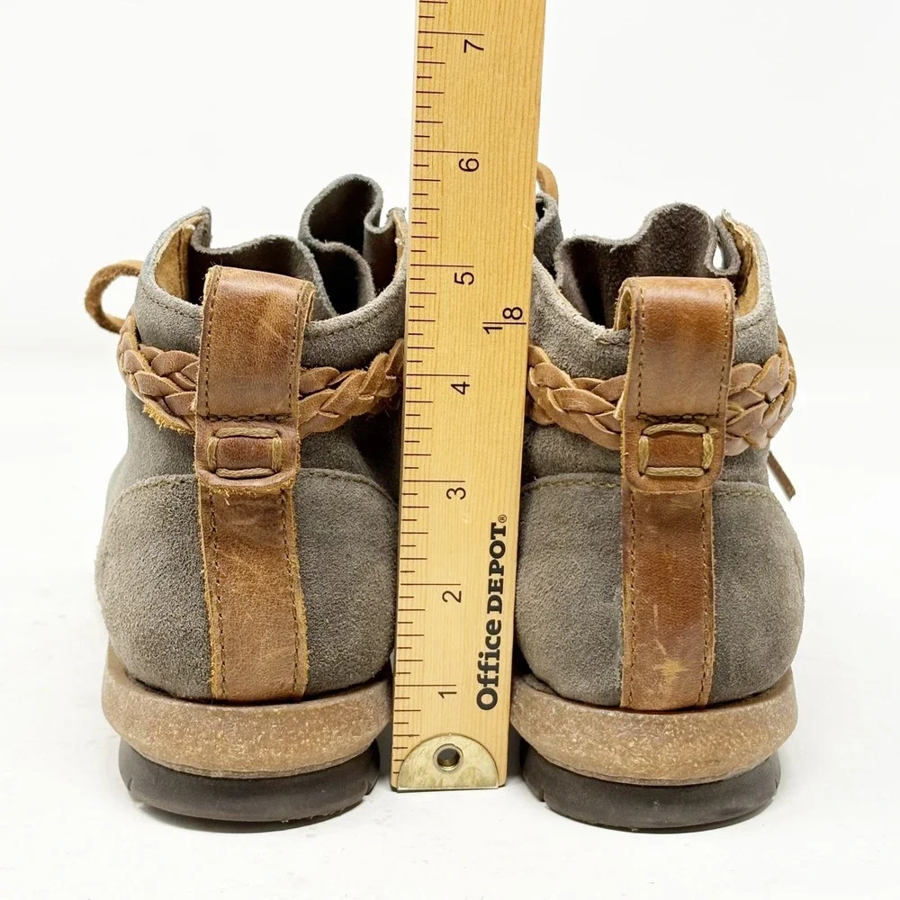 Born Mens Gray Suede Braided Leather Chukka Desert Boots Size 8/39